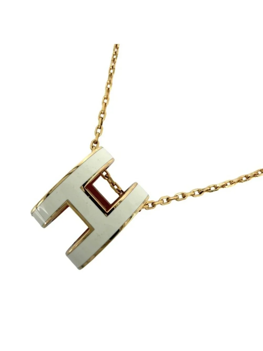 Hermes Necklace Pop Accessory Star White Gold Vintage